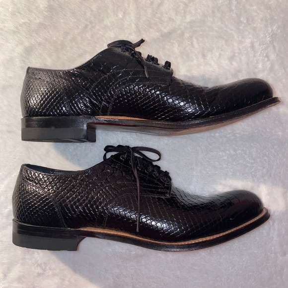 Stacy Adams Men\'s madison black leather oxford anaconda print dress shoe 8.5 main image 9